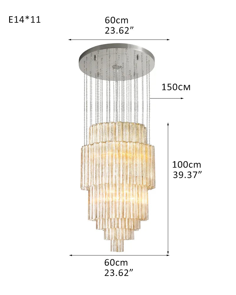 Irena Multi-Tier Round Chandelier – Modern Elegance for Grand Spaces 6-tier-D60*H100CM D23.62“*H39.37" Silver American chandelier