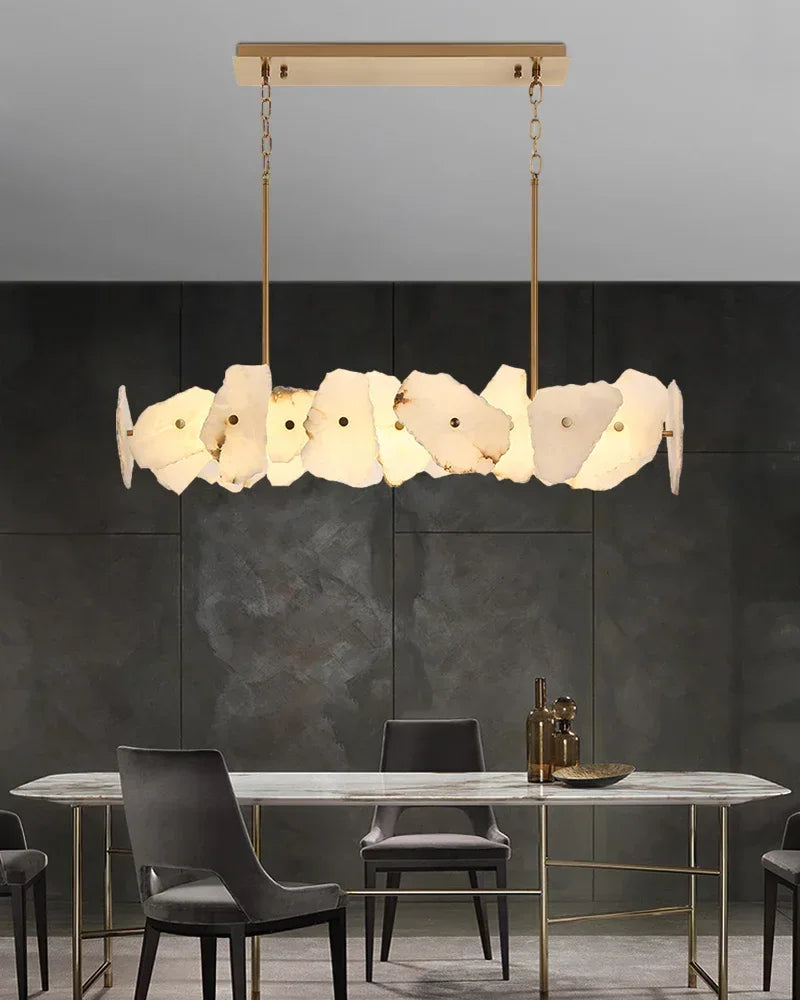 Linear Design Modern Style Irregular white Marble Snowflake Chandelier for living room American Vintage chandelier lamp