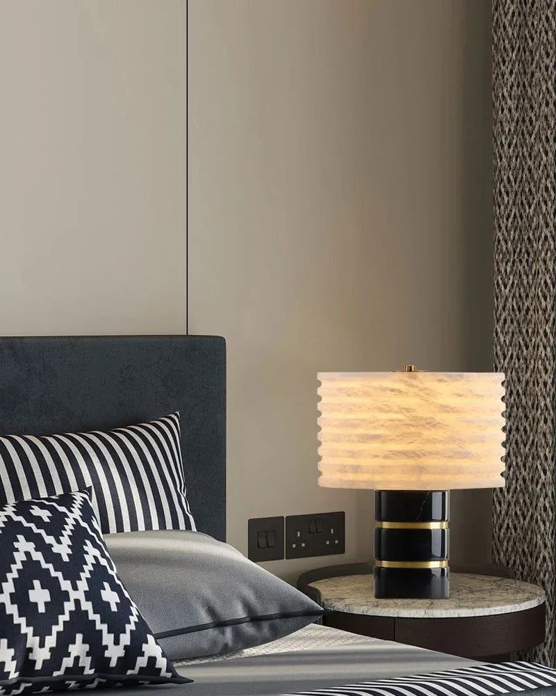 Elegant Lighting G9 Cloud Stone Alabaster Table Lamp Wide D10" & D11" 15W Vintage Simple Table Lamp