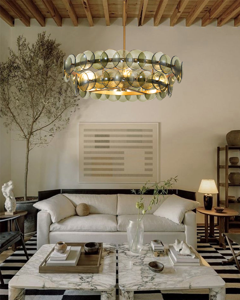 LightsStory Glass Multi-layer Round Chandelier - Art Decor