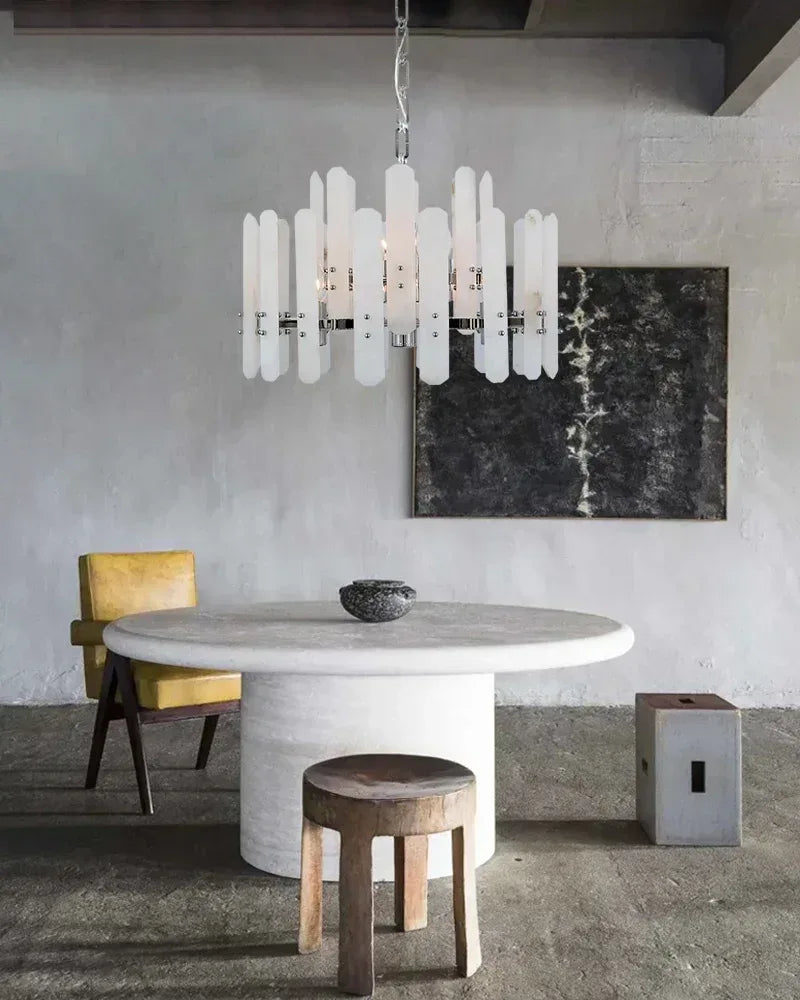 8/10-light Simple Modern Alabaster Large Oval Chandelier 40“45” Dia American chandelier