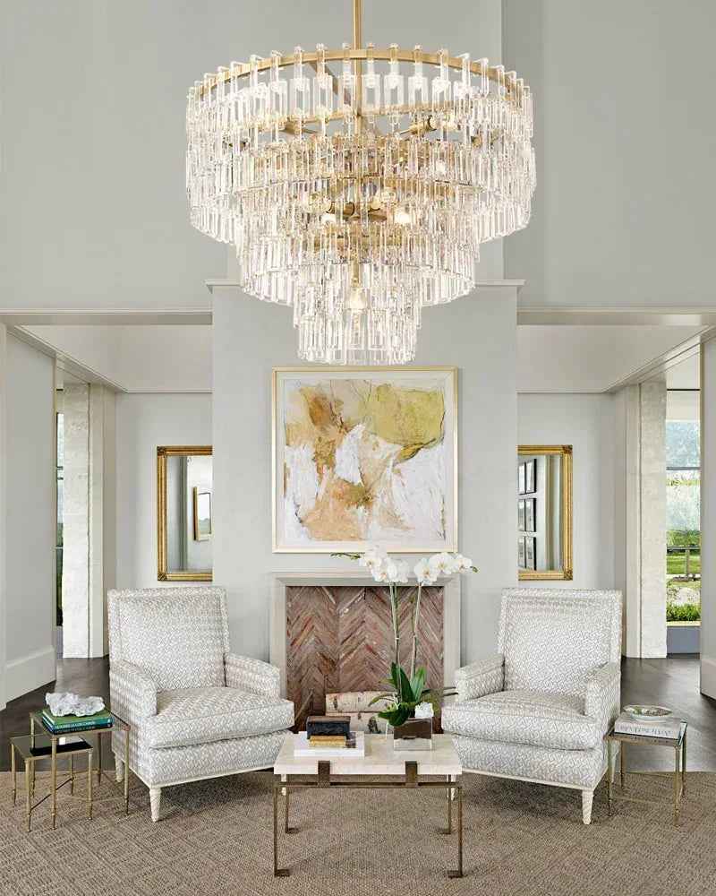 American Loft New Style Marignan 3-tier Antique Crystal Chandeliers Gold/Black Framework American chandelier