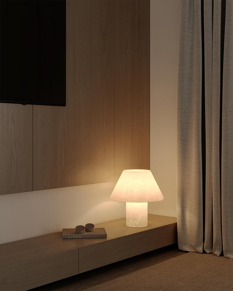 Stylish Petra Luxe Delicate Stylish Mushroom Fitz Alabaster Table Lamp for home collection