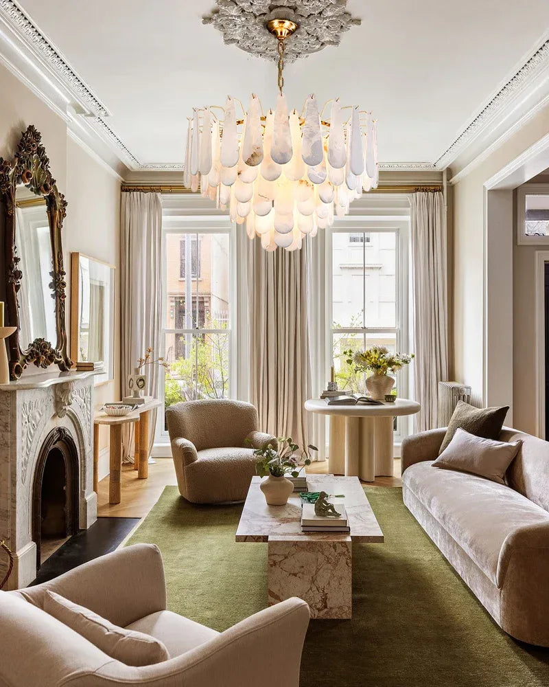 Nordic Creativity Tiered Raindrop Alabaster Chandelier lighting for foyer entrances dining American Vintage chandelier lamp