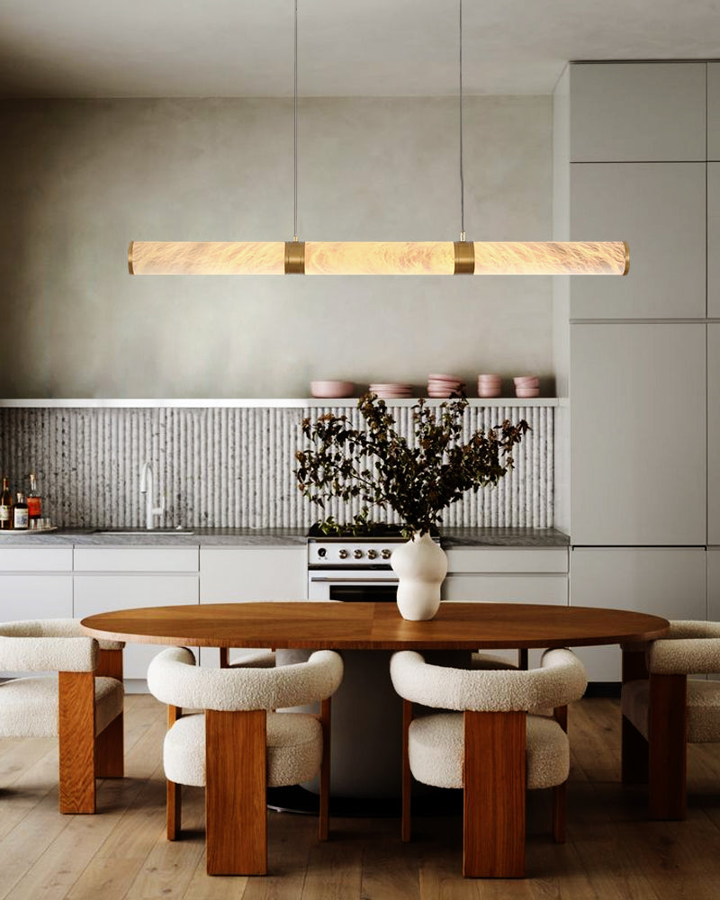 LightsStory Series Geometric Pendant Light | Spiral Sculpture Natural Alabaster stone with solid brass fittings, Aged Brass and Black Metal for Dining Rooms and Entryways Vintage Simple Hanging Lamp