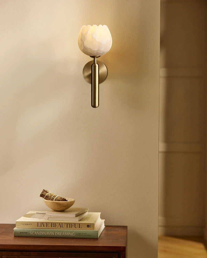 Lightstory Series Modern Alabaster Marble Pendant Lighting | 3/5/7/9 Lights Petal Bud with Gold or Black accents for Dining Room,Hotels American chandelier