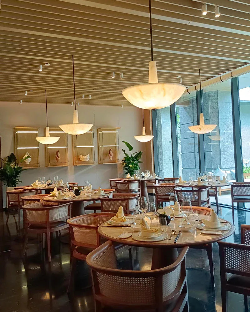 Domus Vintage Alabaster Lamp Round Bowl Ceiling Pendant Lighting Wide 20in 28in Modern Pendant lamp