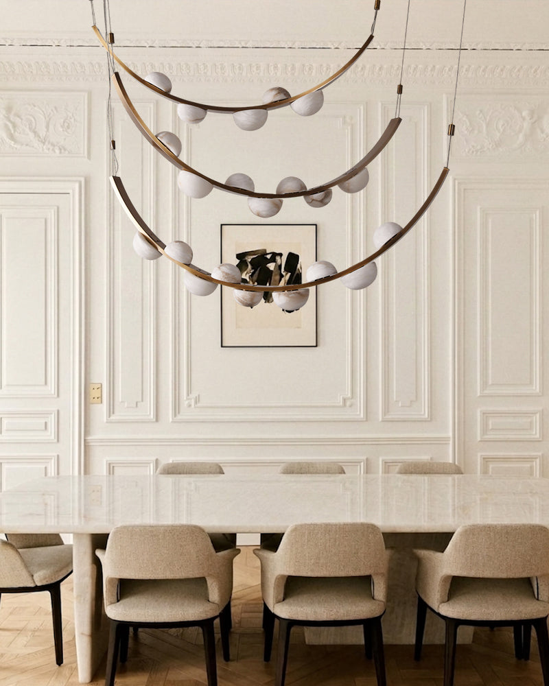 LightsStory Alabaster Drop-shaped Pendant Light - Statement Brass - LightsStory Chandeliers & Crystal Lighting - USA