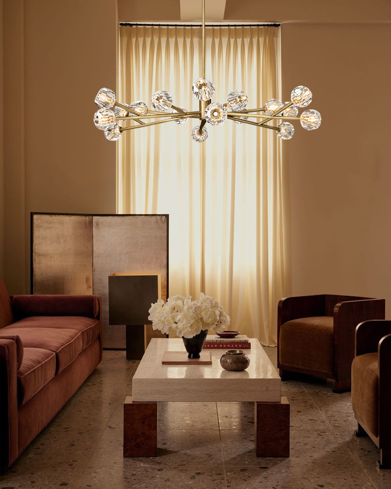 Modern Crystal Pendant Cluster Lighting with Adjustable Cord for Handing Lighting Fixture Modern Pendant lamp