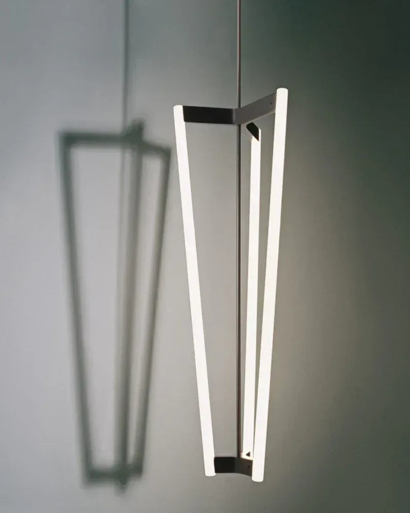 Sleek Modern Lighting Acrylic Pipeline Tube Chandelier Stainless Titanium in Red/Gold/Black Modern Pendant lamp