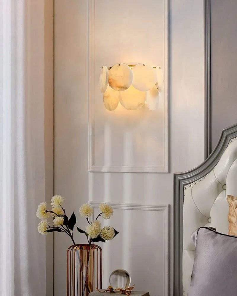 Modern Large Tier Alabaster Chandelier Wide 36" Lacquer Brass Metalwork for Foyer Decor Modern Pendant lamp