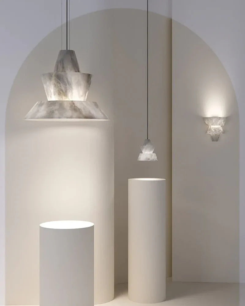 Brianna Alabaster Dining Table Pendant Modern Stacked Conical Pendant Light Modern Pendant lamp
