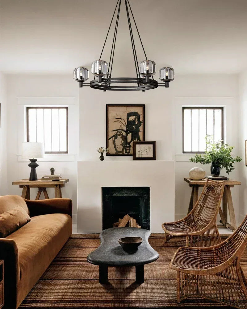 6/12 Light Candle Style Traditional Chandelier with Crystal Accents for dining room table American chandelier