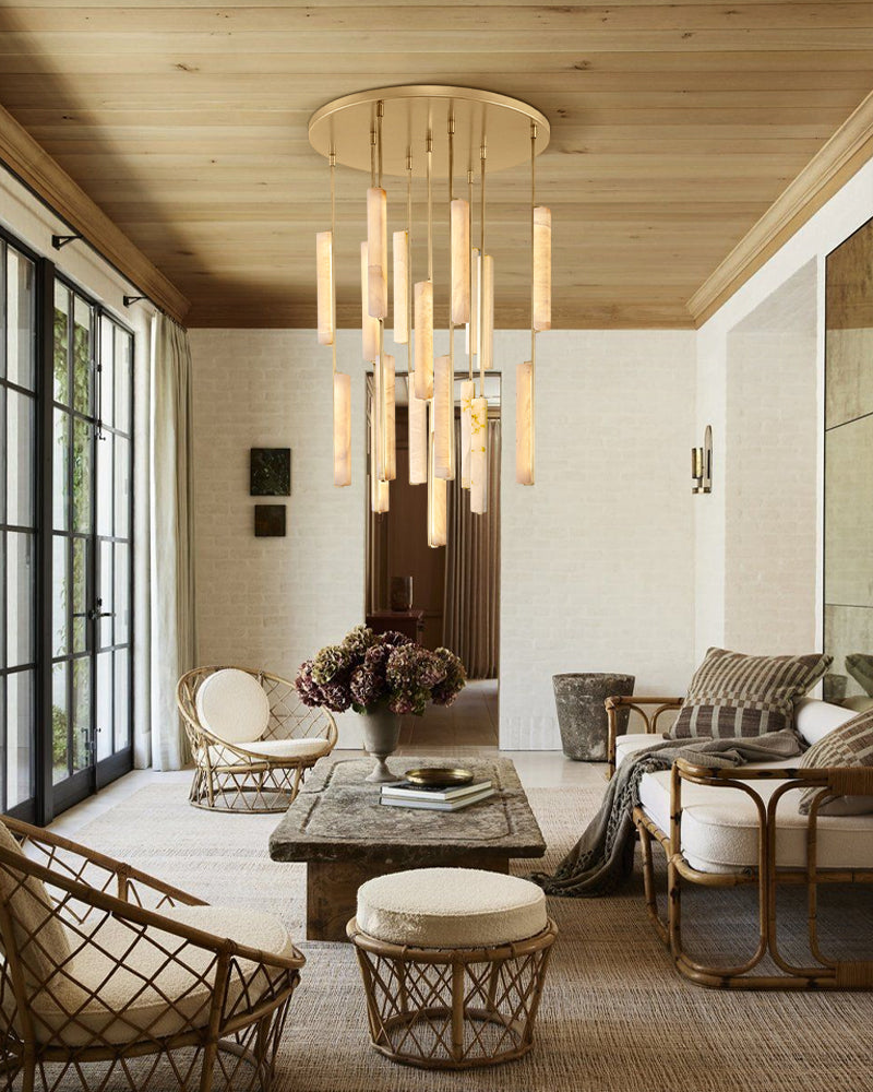 multi light pendant alabaster lighting
