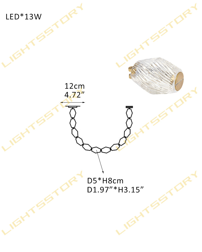 Clairval Glass Bead Rope Hanging Pendant Light - Clear Glass, Lux gold Trim - Lobby, Living Rooms & High Ceilings