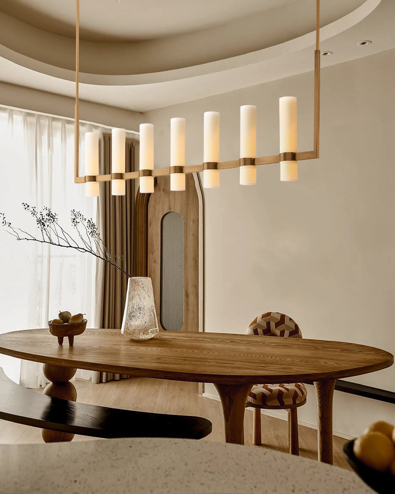 Ravelle Glass Shaded Modern Linear Chandelier