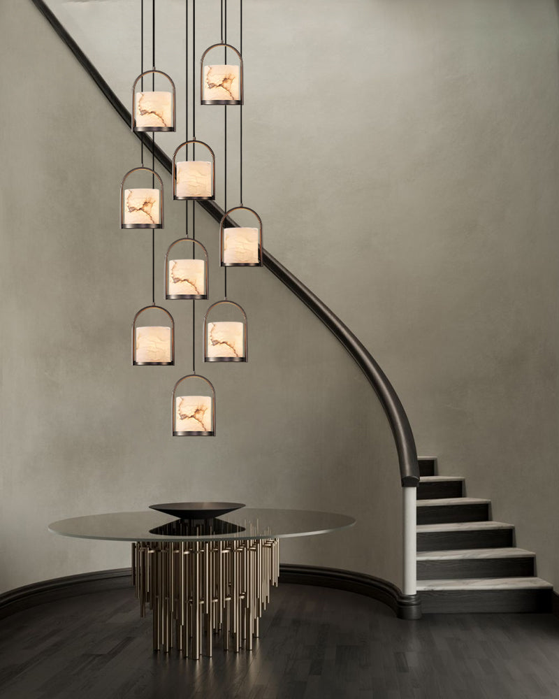 multi light alabaster pendant