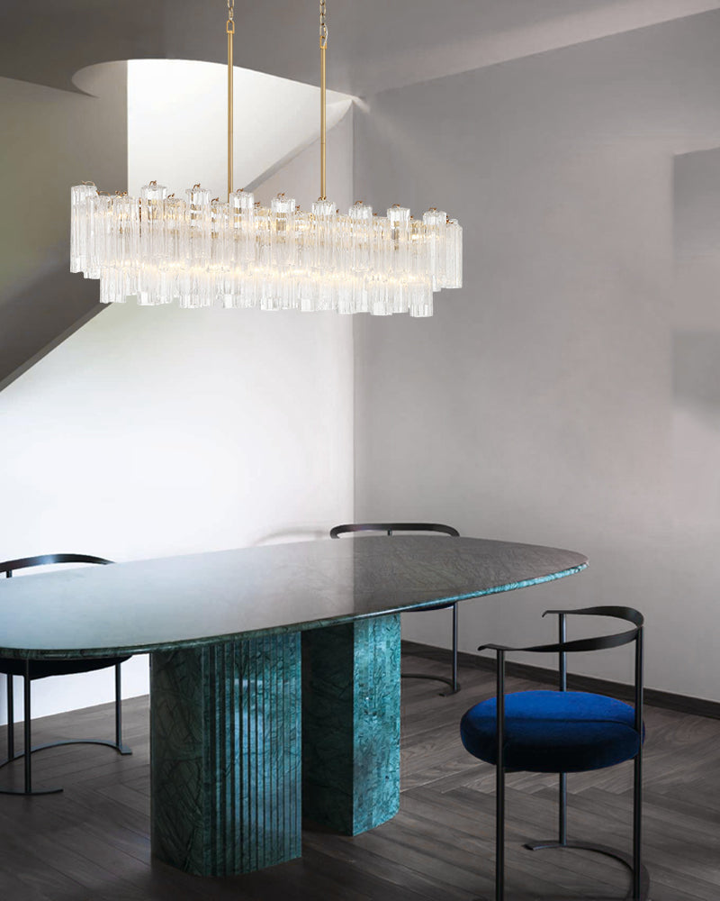 10/14/20/25 light Linear Large Murano Colorful Glass Chandelier in Brass/Chrome Hardwared Luxury Modern Chandelier