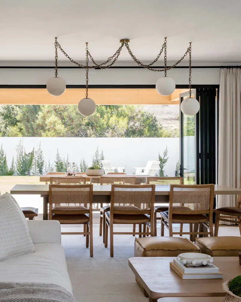 Alabaster Globe Swag Pendants Indoor Lighting with Brass/Black Chain in adjustable Modern Pendant lamp