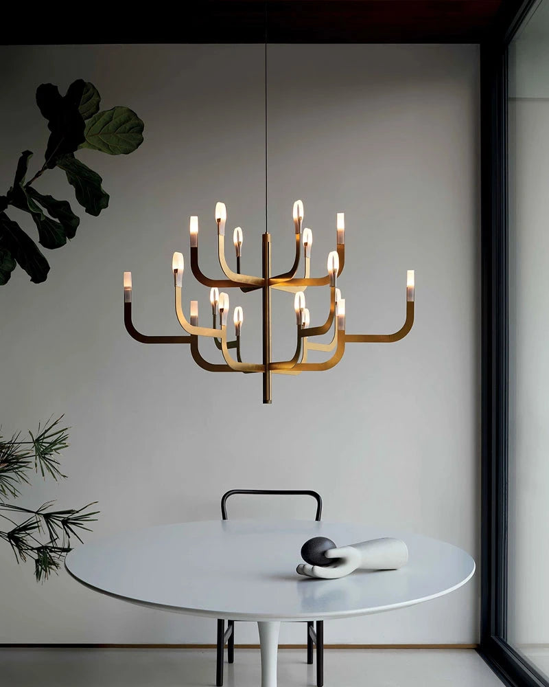 LightsStory Series Candlestick Design Chandelier with LED Lights for Dining rooms and Living Rooms American chandelier