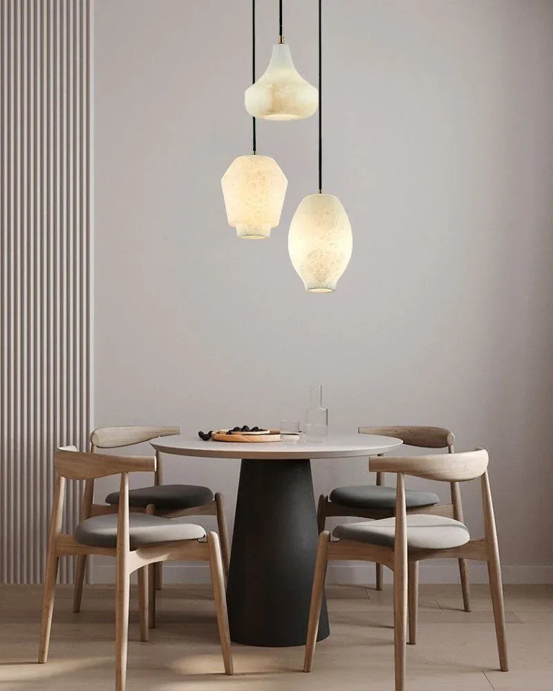 Modern Simple White Natural Alabaster Dimming Pendant lamp for Home decor Modern Pendant lamp
