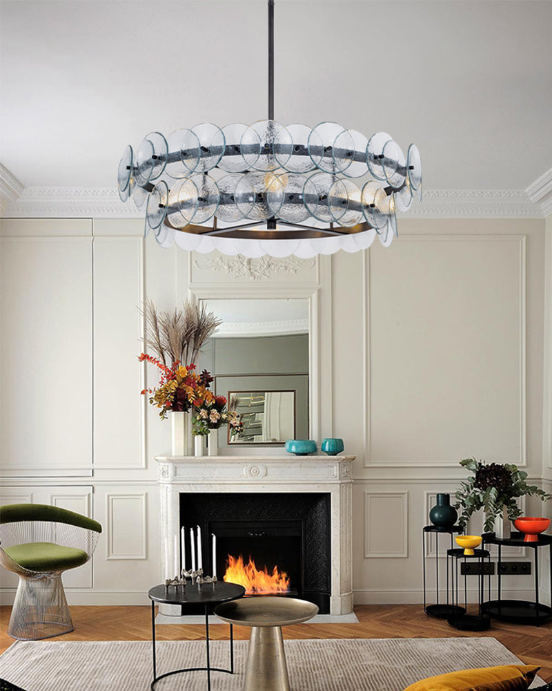 LightsStory Glass Multi-layer Round Chandelier - Art Decor