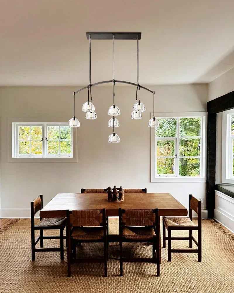American Retro Hemisphere Crystal Glass Round Chandelier in Unique Brass Finished American chandelier