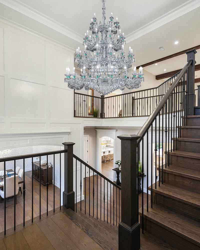 Lightsstory Series Classic Crystal chandelier | Translucent Hand-blown Crystal Handing Light Finish for Dining Rooms, Living Rooms and Bedroom