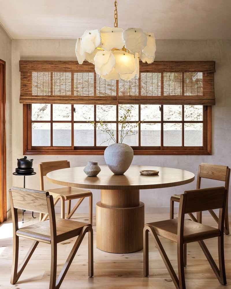 LightsStory Series Geometric Chandelier | Tier Hand-cut natural alabaster and marble, Aged Brass and Black Metal for Living rooms, dining areas, and grand entryways Luxury Modern Chandelier