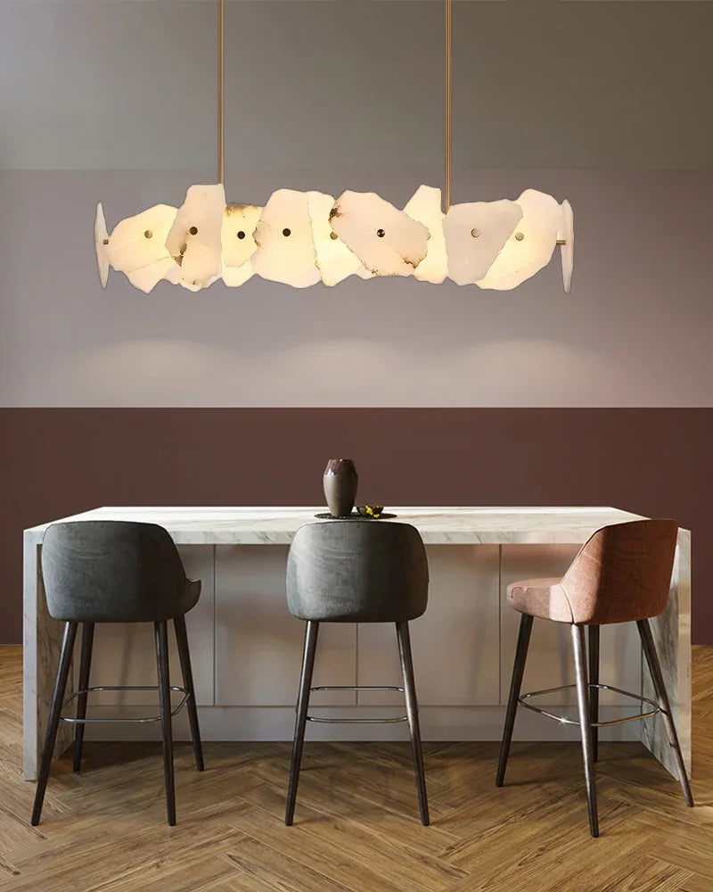 Linear Design Modern Style Irregular white Marble Snowflake Chandelier for living room American Vintage chandelier lamp