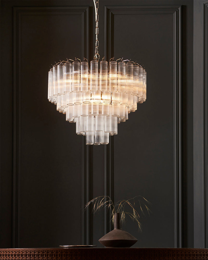 LightsStory Statement Multi-Tier Circular Cone Pendant Light - Tubular Glass