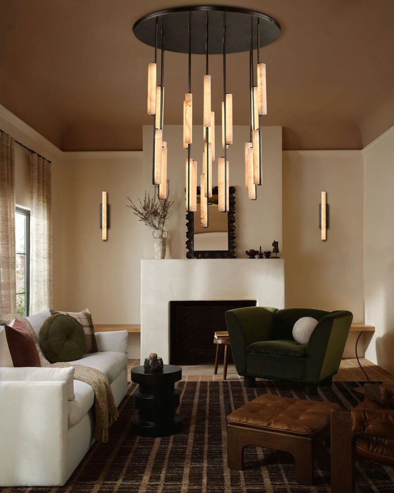 brushed bronze alabaster pendant light