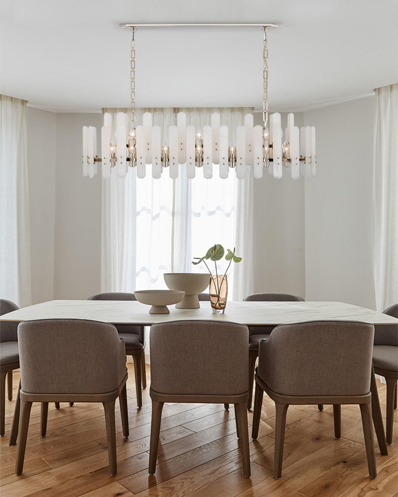 pure white marble chandelier