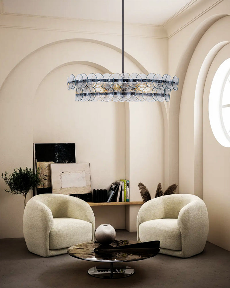LightsStory Glass Multi-layer Round Chandelier - Art Decor