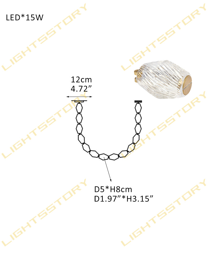 Clairval Glass Bead Rope Hanging Pendant Light - Clear Glass, Lux gold Trim - Lobby, Living Rooms & High Ceilings