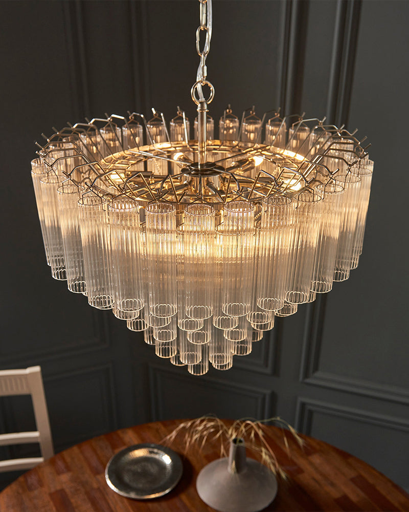 LightsStory Statement Multi-Tier Circular Cone Pendant Light - Tubular Glass
