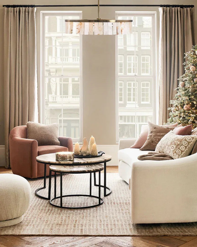 LightsStory Series Geometric Chandelier | Round Tier Handcrafted Natural Plaster, Brass Black finish for Living rooms, bedrooms, and dining areas American chandelier