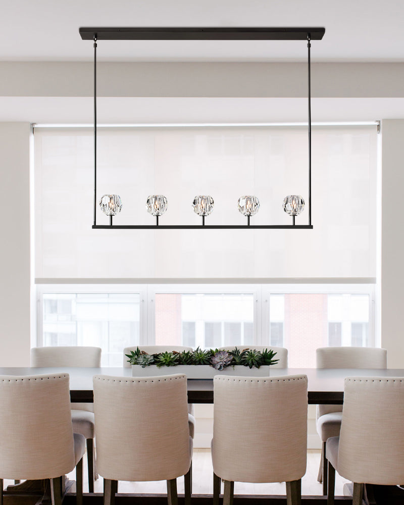 Modern Double Layer Crystal Pendant Lighting with Adjustable Cord for Dining room Modern Pendant lamp