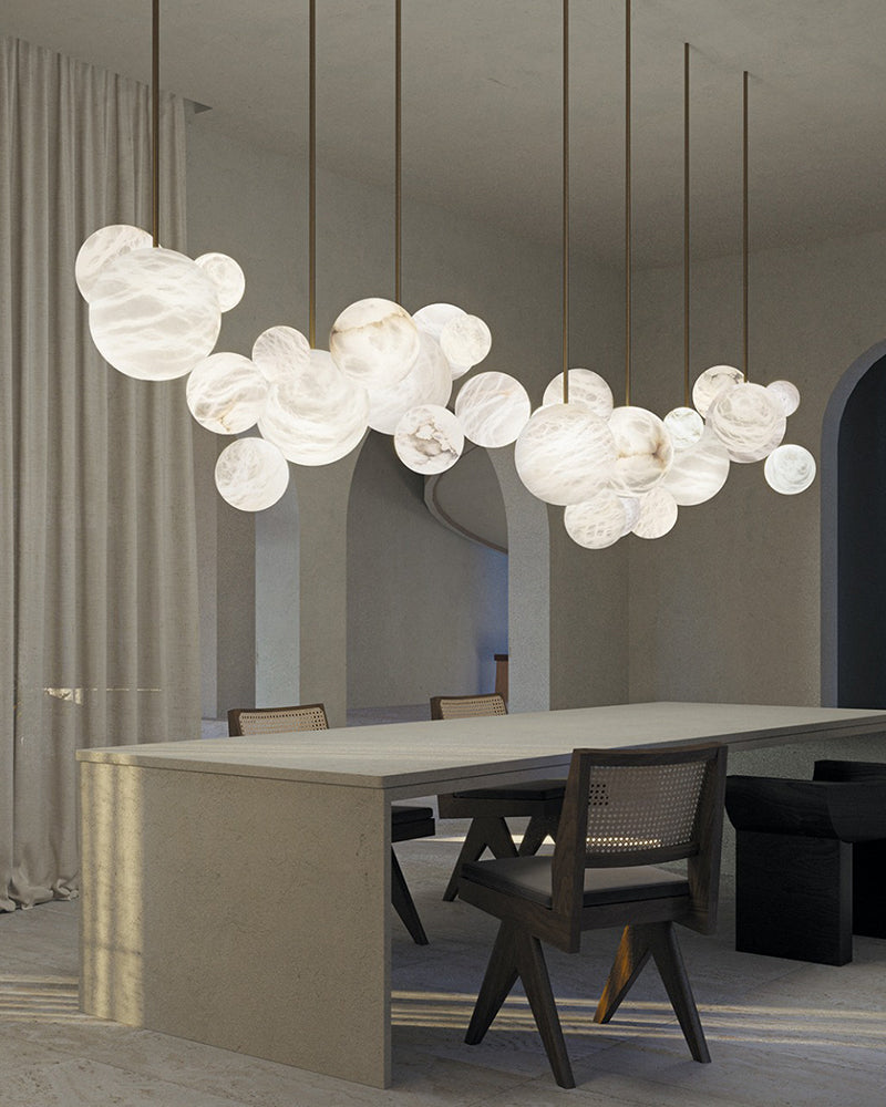 glam pendant lights with alabaster globe