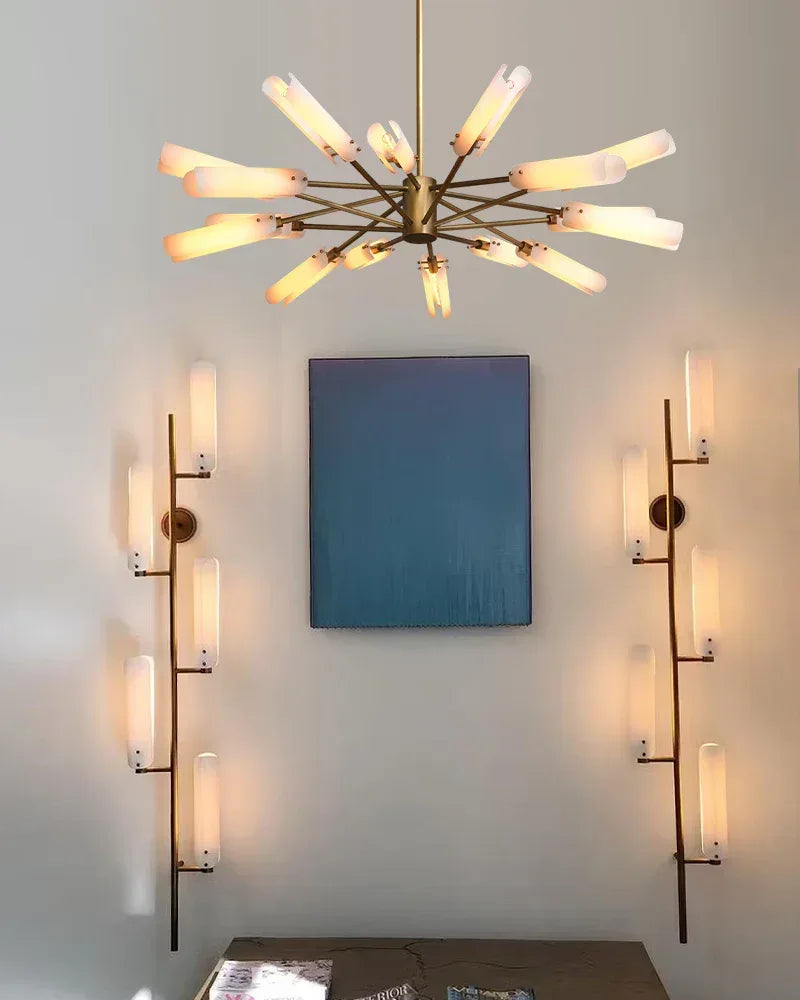 Modern Design Platiere Linear Chandelier Collection with Opal White Glass | Antique Brass/Black Finish American chandelier