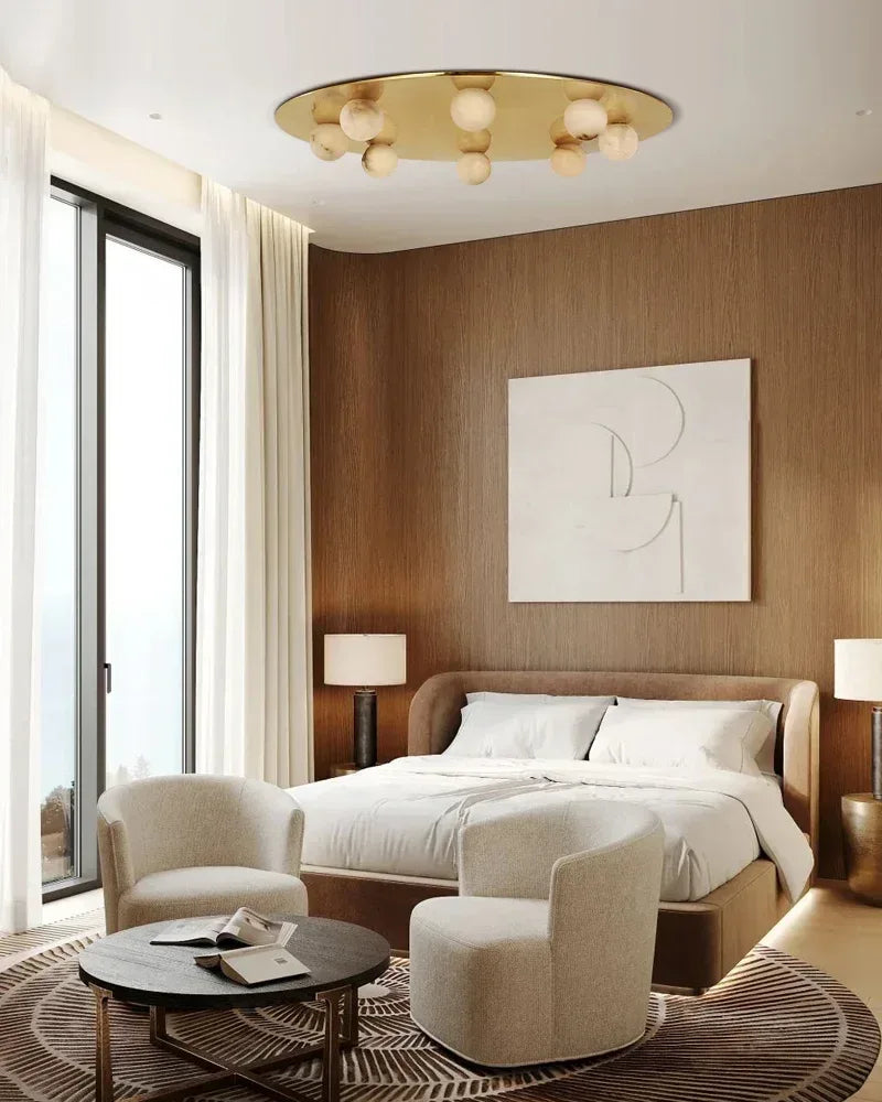 Minimalist Disc Pendant Light Hammered Finish White Hand Blown Alabaster Globe For Sale Modern Pendant lamp