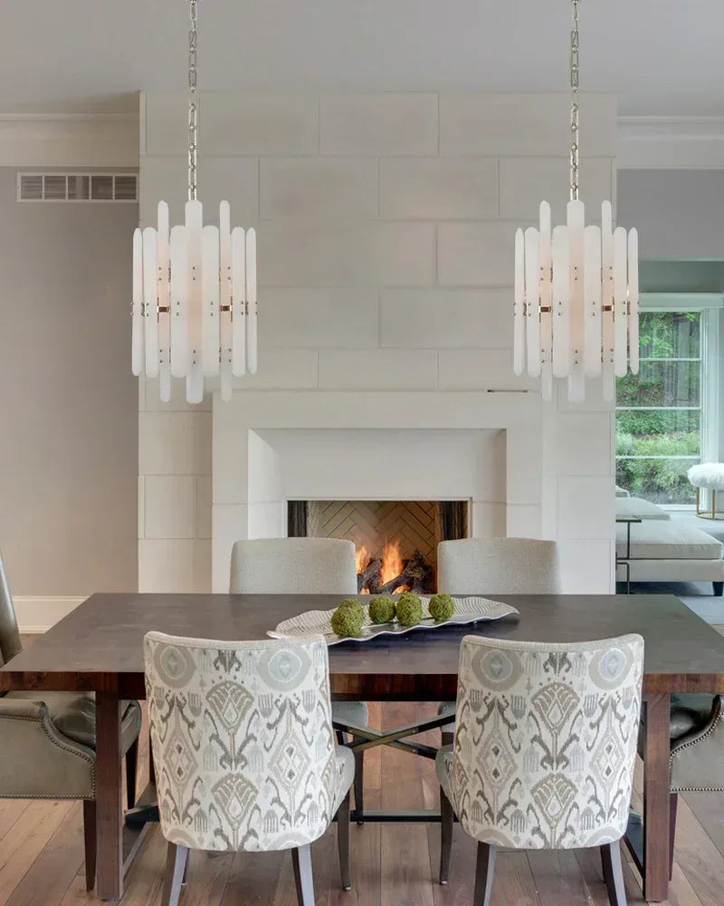 8/10-light Simple Modern Alabaster Large Oval Chandelier 40“45” Dia American chandelier