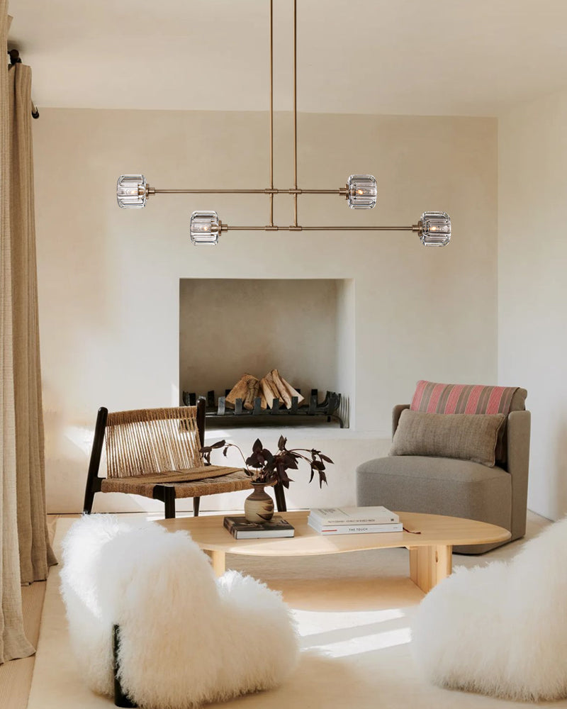 5/10 Light Farmhouse Wagon Wheel Demarat Linear Crystal Chandelier for dining table
