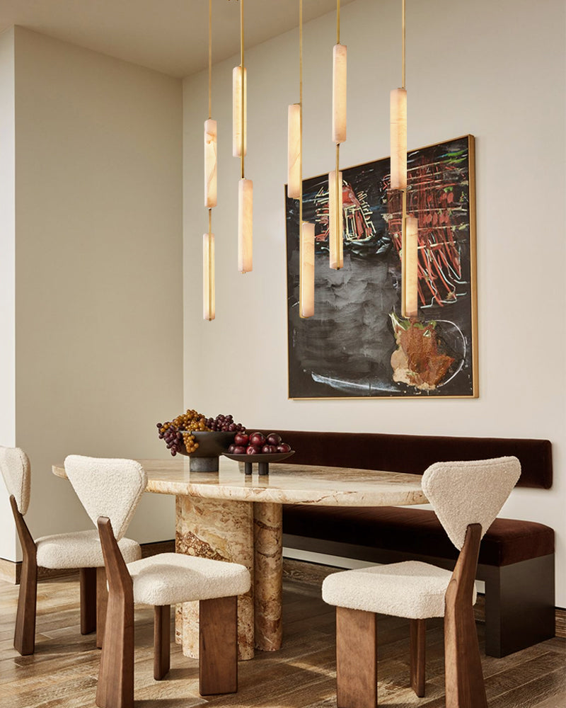 dining room long plate pendant light alabaster fixtures