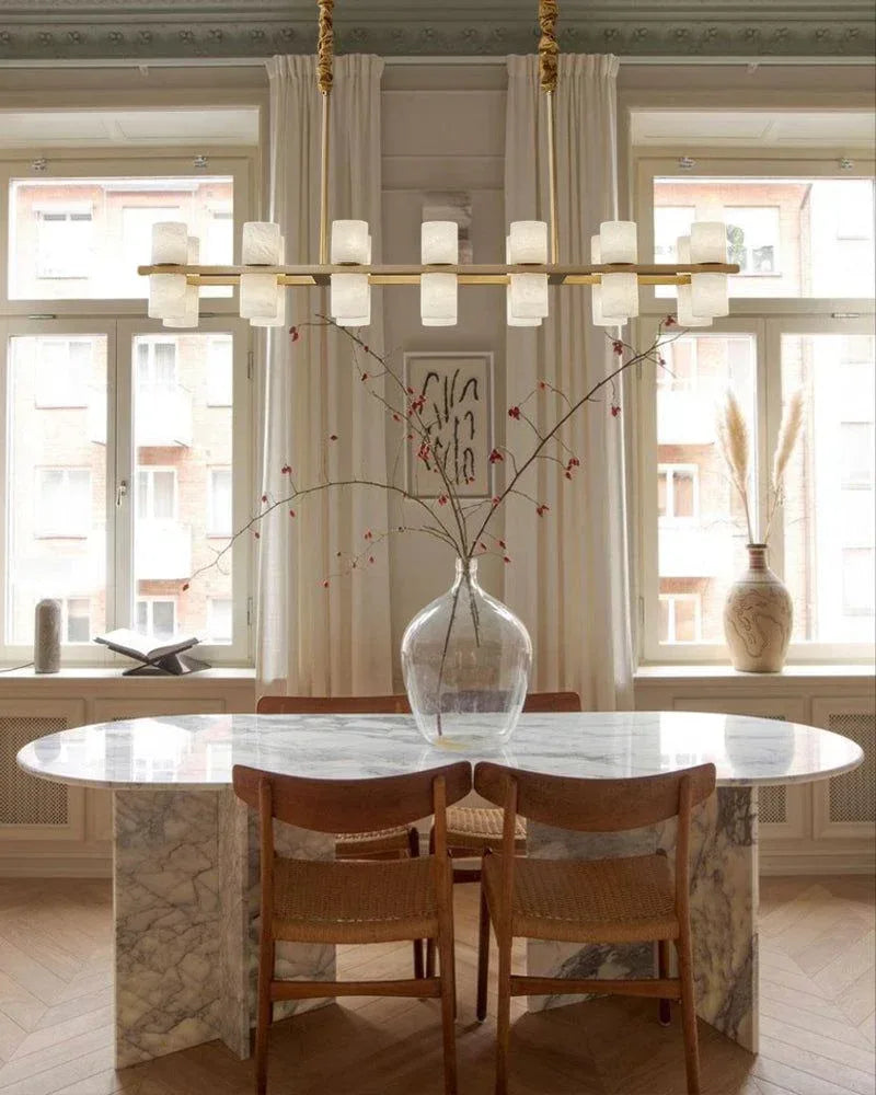 12 Lights Wide Linear Chandelier 40" 48" Warm Brass Indoor Lighting Chandeliers Modern Pendant lamp