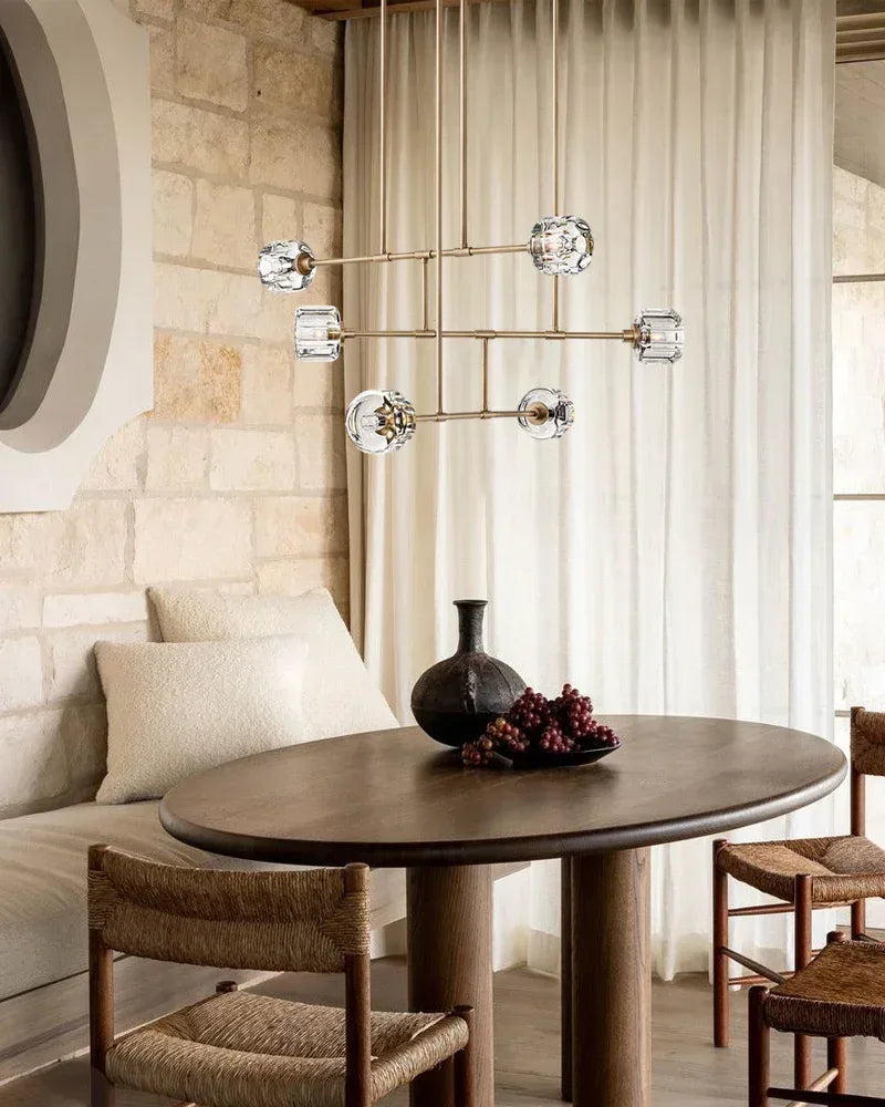 6/12 Light Candle Style Traditional Chandelier with Crystal Accents for dining room table American chandelier