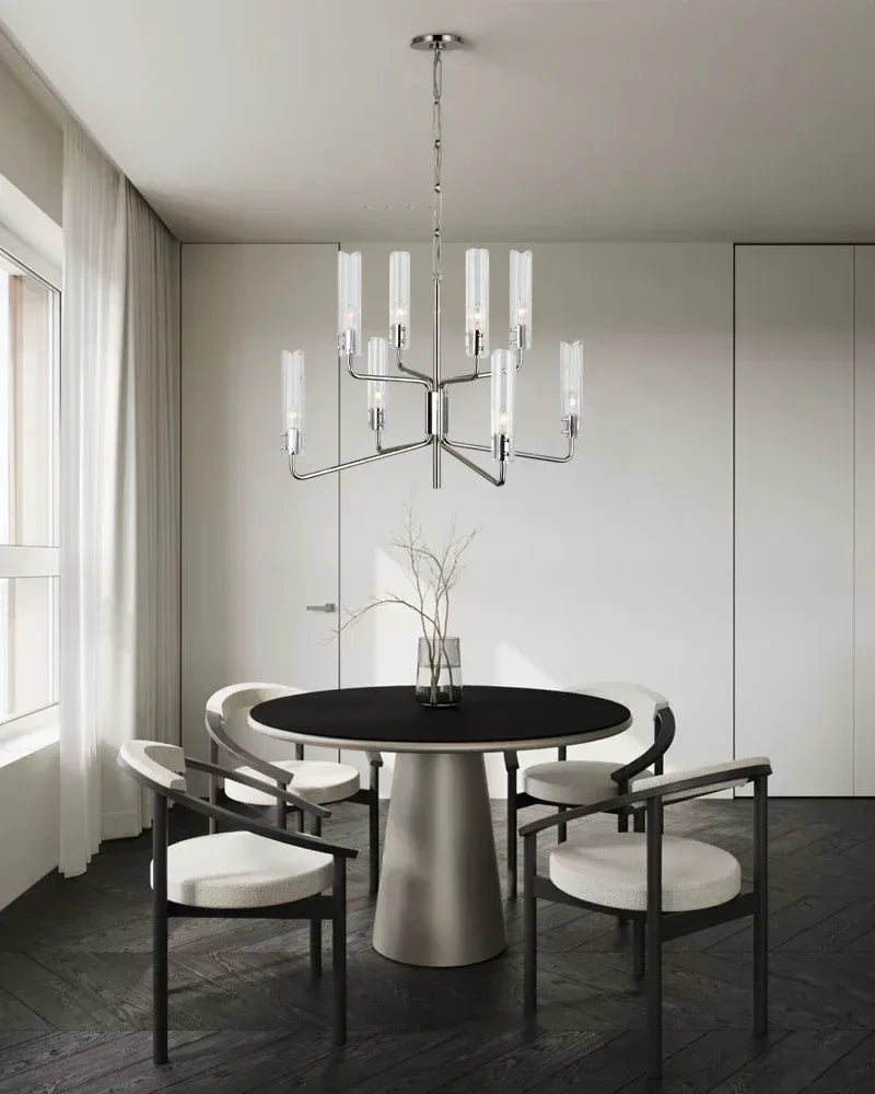 Rustic Forged Iron Casoria Two Tier Chandelier with Clear Glass Shade Use For Living Foyer American chandelier