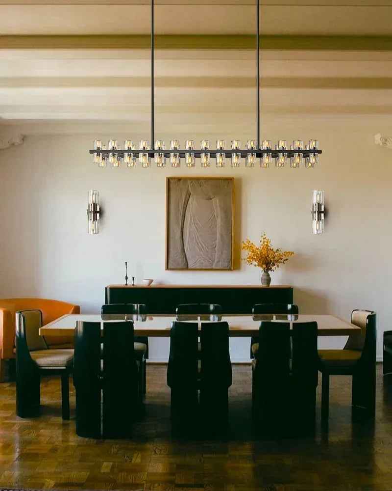 Biarritz Series Grand Chandelier | Double Tier K9 Crystal Superior K9 crystal shades with a robust solid copper frame, Lacquered Brass and Black finish for Grand Foyers, Dining Rooms, and Banquet Halls American chandelier