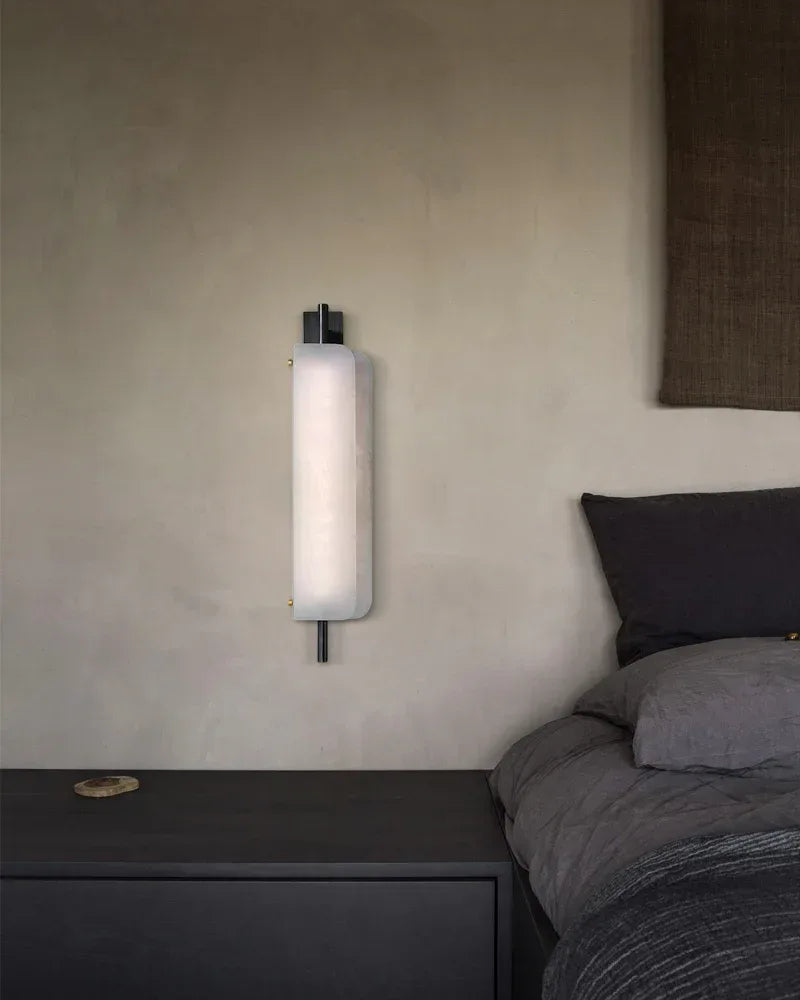 Organic Alabaster Linear Pendant Lightiing with Black Metal Frame for Kitchen Island Modern Pendant lamp