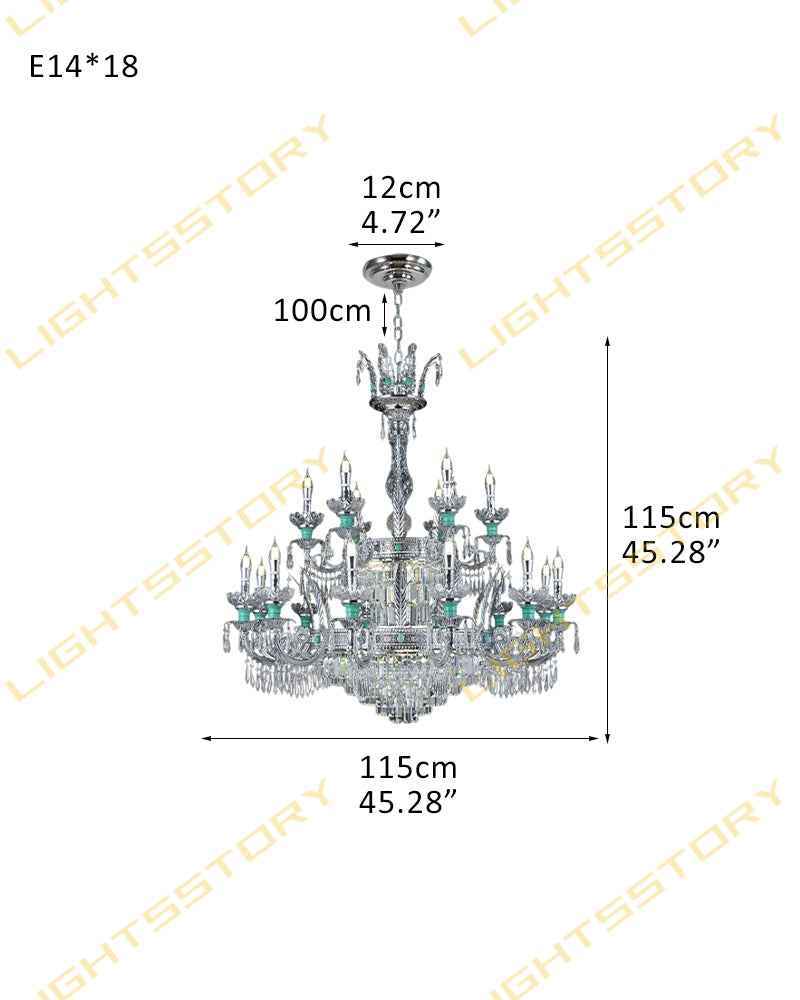 Lightsstory Series Classic Crystal chandelier | Translucent Hand-blown Crystal Handing Light Finish for Dining Rooms, Living Rooms and Bedroom